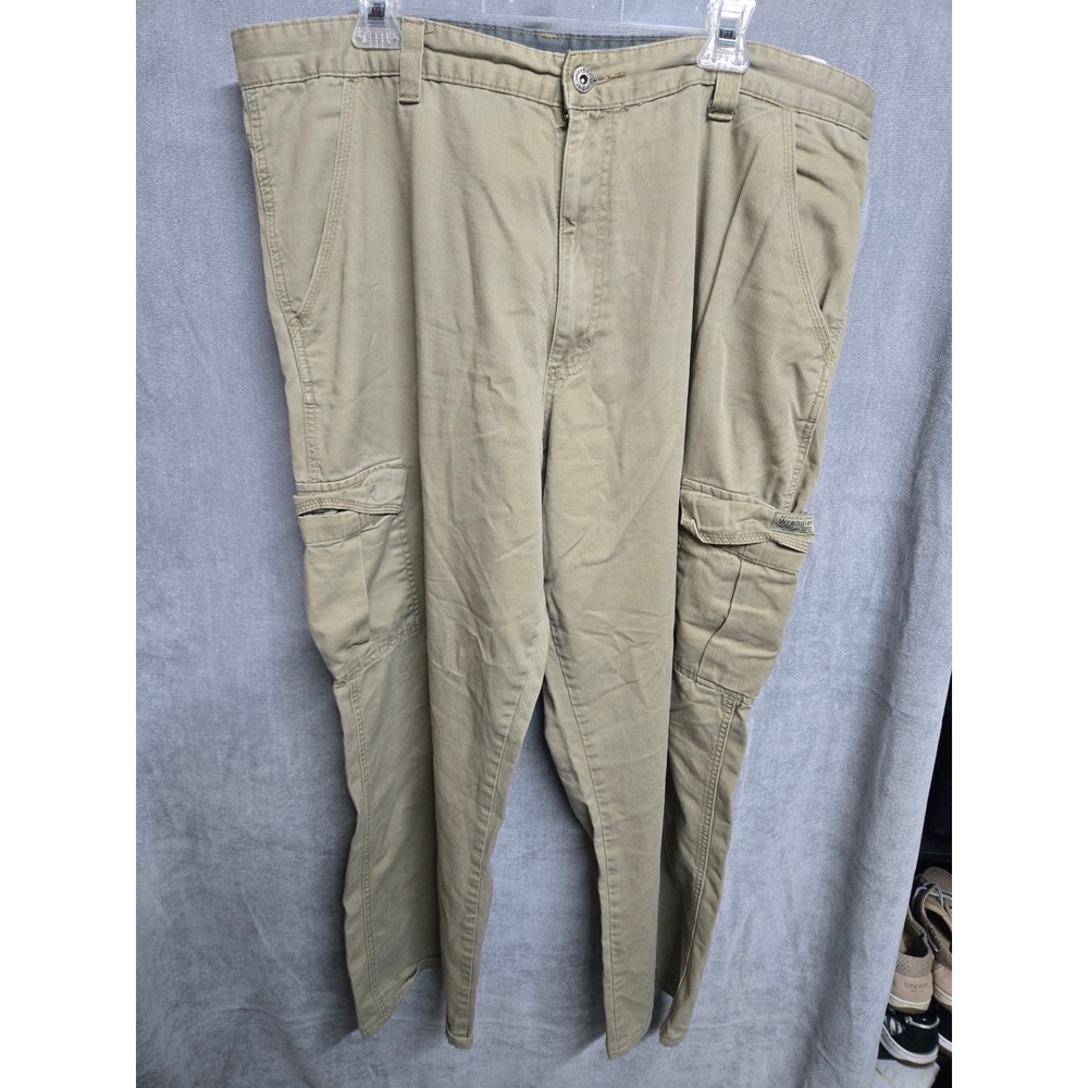 Wrangler Mens Cargo Pants Khaki Tan Cotton Twill Straight‎ Leg 40x28 70LEWGR